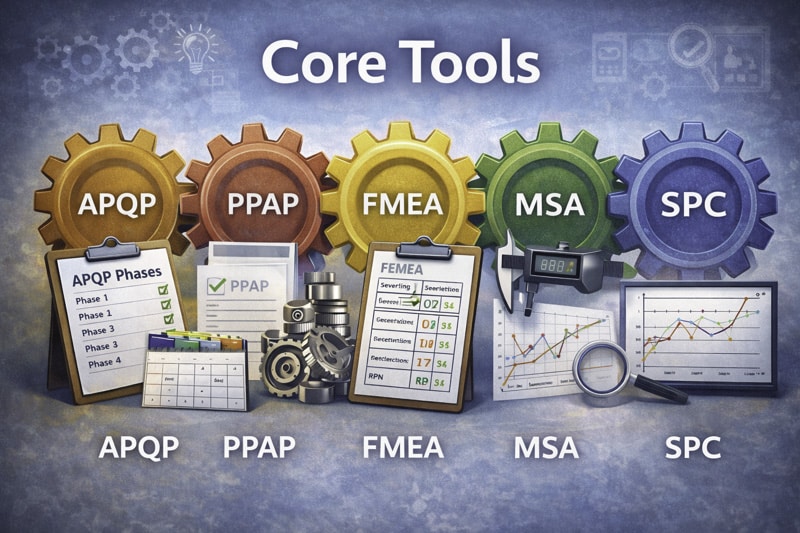 Core Tools - PPAP, FMEA, PLP, MSA, SPC, 8D