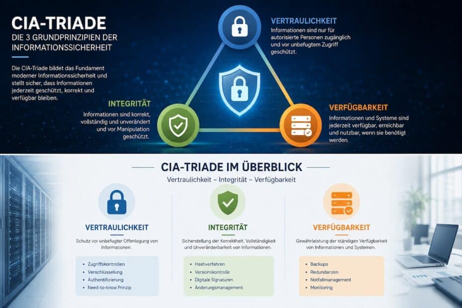 CIA-Triade Vertraulichkeit, Integrität und Verfügbarkeit