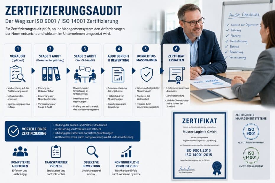 Auditplan Zertifizierung ISO 9001 und ISO 14001